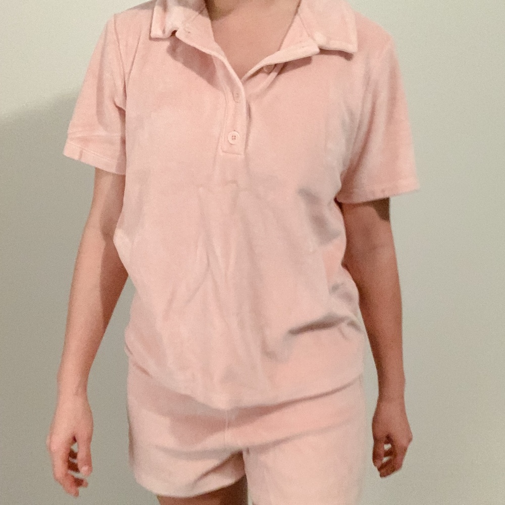 Reformation Two Piece pink suede set - XS (worn once)